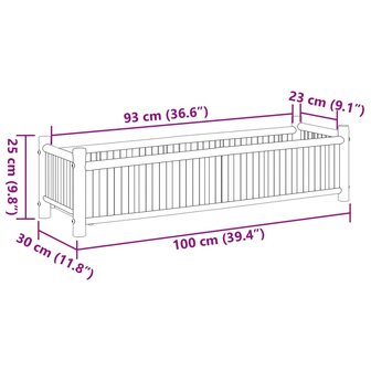 Plantenbak 100x30x25 cm bamboe 8