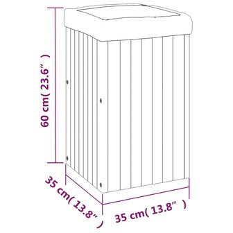 Plantenbak 35x35x60 cm massief acaciahout 10