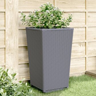 Plantenbakken 2 st 32,5x32,5x57 cm polypropeen grijs 1