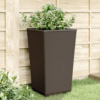 Plantenbakken 4 st 32,5x32,5x57 cm polypropeen bruin 1