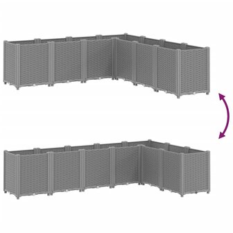 Plantenbak 160x160x53 cm polypropeen lichtgrijs 6