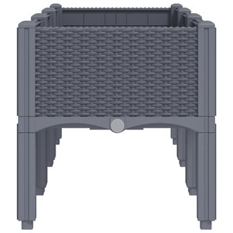 Plantenbak met poten 120x40x42 cm polypropeen grijs 4