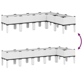 Plantenbak met poten 160x120x42 cm polypropeen wit 6