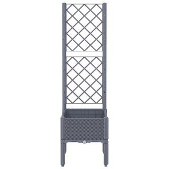 Plantenbak met latwerk 40x40x142 cm polypropeen grijs 3