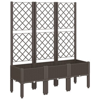 Plantenbak met latwerk 120x40x142 cm polypropeen bruin 2