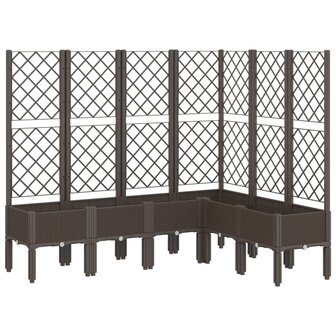 Plantenbak met latwerk 160x120x142 cm polypropeen bruin 2