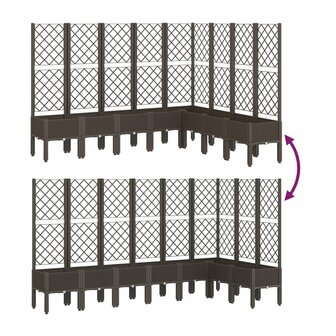 Plantenbak met latwerk 200x160x142 cm polypropeen bruin 6