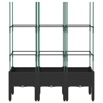 Plantenbak met latwerk 120x40x142,5 cm polypropeen zwart 3