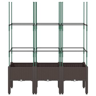 Plantenbak met latwerk 120x40x142,5 cm polypropeen bruin 3