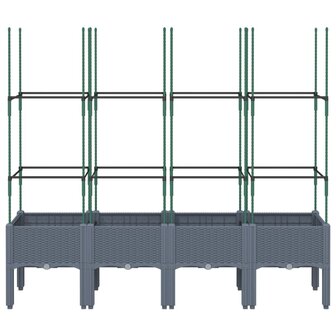 Plantenbak met latwerk 160x40x142,5 cm polypropeen grijs 3