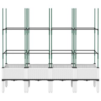 Plantenbak met latwerk 160x40x142,5 cm polypropeen wit 3