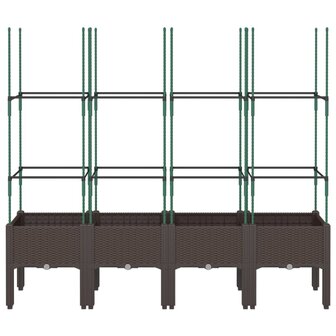 Plantenbak met latwerk 160x40x142,5 cm polypropeen bruin 3