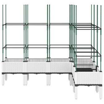 Plantenbak met latwerk 160x120x142,5 cm polypropeen wit 3