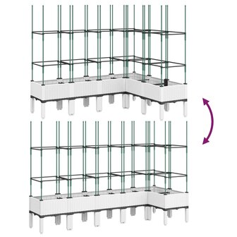 Plantenbak met latwerk 160x120x142,5 cm polypropeen wit 6