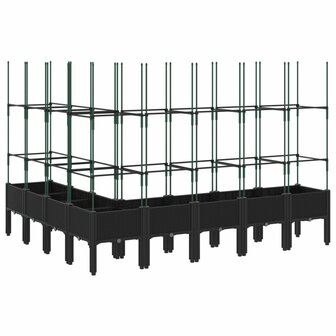 Plantenbak met latwerk 200x160x142,5 cm polypropeen zwart 5