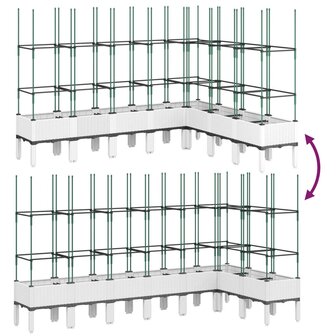 Plantenbak met latwerk 200x160x142,5 cm polypropeen wit 6