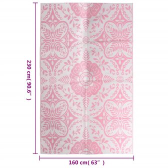 Buitenkleed 160x230 cm PP roze 6