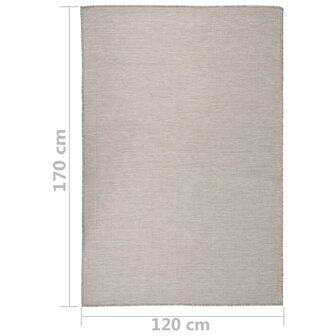 Buitenkleed platgeweven 120x170 cm taupe 6