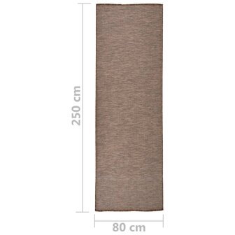 Buitenkleed platgeweven 80x250 cm bruin 6