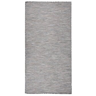 Buitenkleed platgeweven 100x200 cm bruin en blauw 1