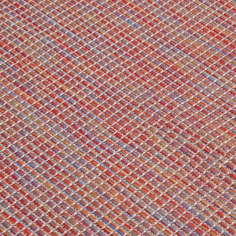 Buitenkleed platgeweven 100x200 cm rood 5