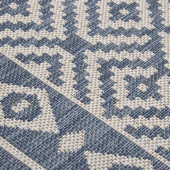 Buitenkleed met patroon platgeweven 120x170 cm blauw 5