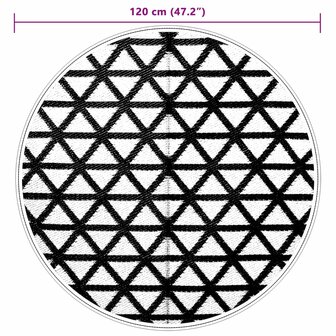 Buitenkleed &Oslash;120 cm polypropeen zwart 6