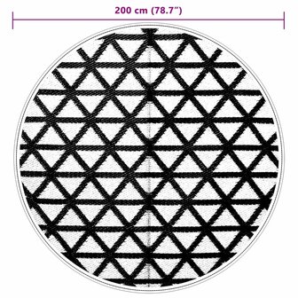 Buitentapijt &Oslash; 200 cm polypropeen zwart 6