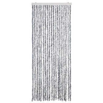 Vliegengordijn 56x185 cm chenille wit en grijs 3