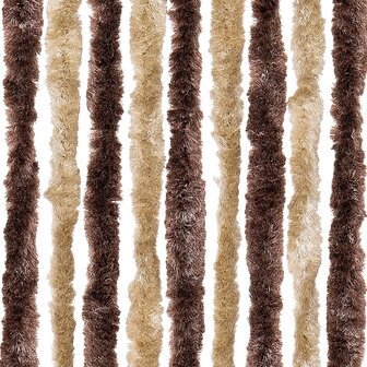 Vliegengordijn 90x200 cm chenille beige en lichtbruin 6