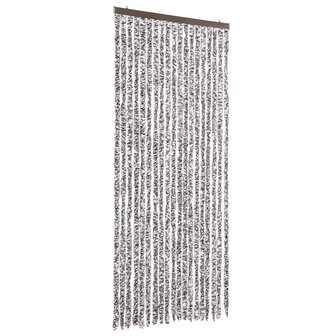 Vliegengordijn 56x200 cm chenille bruin en beige 2