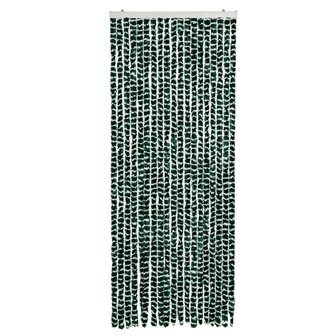 Vliegengordijn 56x185 cm chenille groen en wit 3