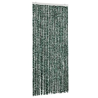 Vliegengordijn 90x220 cm chenille groen en wit 2