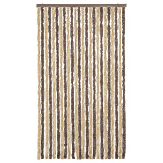 Vliegengordijn 100x200 cm chenille donkerbruin en beige 3