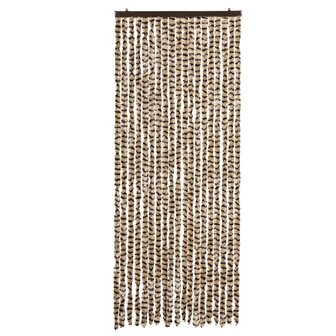 Vliegengordijn 56x200 cm chenille beige en bruin 3