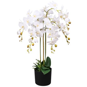 Kunstplant met pot orchidee 75 cm wit 1