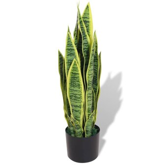 Kunst sanseveria plant met pot 65 cm groen 1