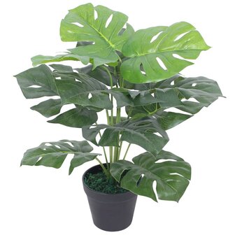 Kunstplant met pot monstera 45 cm groen 1