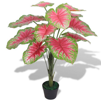 Kunstplant caladium met pot 85 cm groen en rood 1