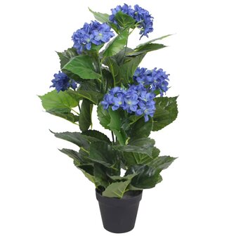 Kunst hortensia plant met pot 60 cm blauw 1