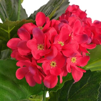 Kunst hortensia plant met pot 60 cm rood 2