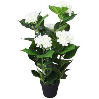 Kunst hortensia plant met pot 60 cm wit 1