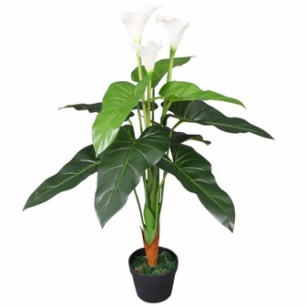 Kunst calla lelie plant met pot 85 cm wit 1