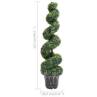 Kunstplant met pot buxus spiraal 117 cm groen 5