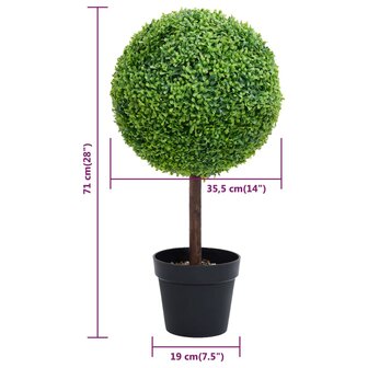 Kunstplant met pot buxus bolvorming 71 cm groen 5