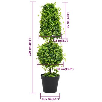 Kunstplant met pot buxus 100 cm groen 5