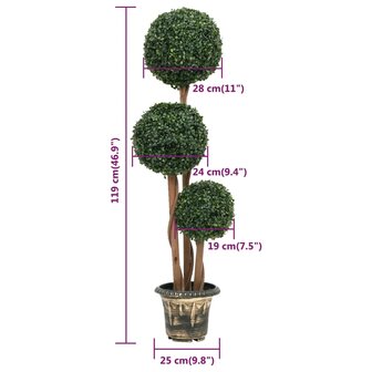 Kunstplant met pot buxus bolvorming 119 cm groen 5