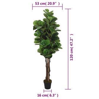 Kunstplant vijgenboom 134 bladeren 120 cm groen 5