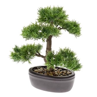 Emerald Kunstplant ceder bonsai groen 32 cm 420001 1