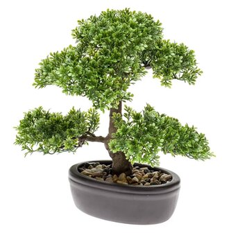 Emerald Kunstplant mini bonsai ficus groen 32 cm 420002 2